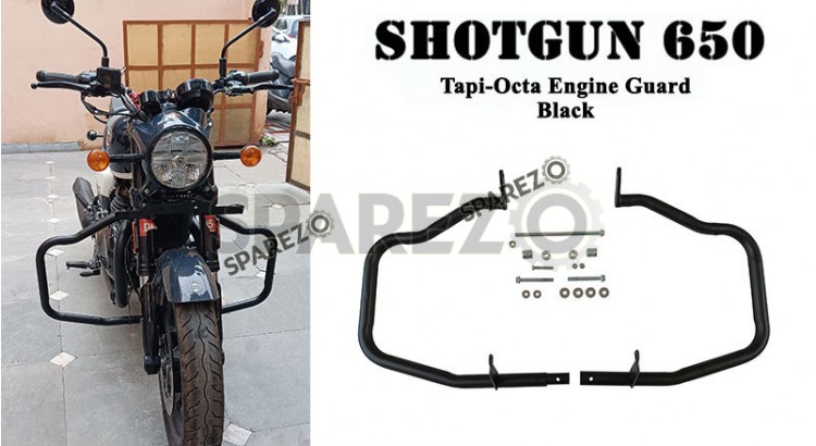 Fit For Royal Enfield Shotgun 650 Tapi Octa Large Engine Guard Black - SPAREZO